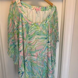 Lilly Pulitzer Pastel Print Short Caftan Dress